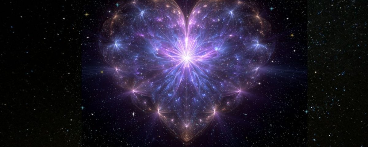 A heart-shaped nebula glowing in the night sky, showcasing vibrant colors and intricate cosmic details.