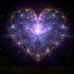 A heart-shaped nebula glowing in the night sky, showcasing vibrant colors and intricate cosmic details.